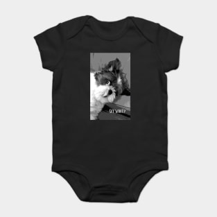 Say What? Funny Cute Shih Tzu dog art Baby Bodysuit